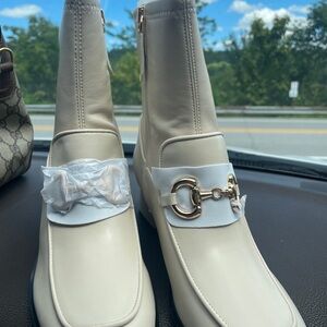 Elegant Cream Ankle Boots